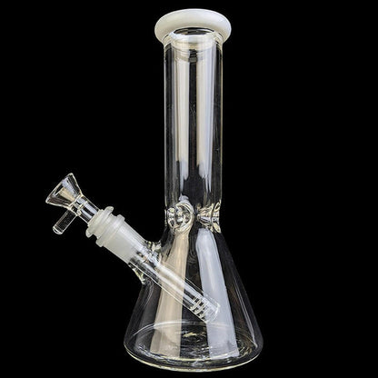 8-Inch Clear Beaker with Color Accents: Compact Size, Durable Build, Smooth Hits, Low Maintenance, Stylish Design