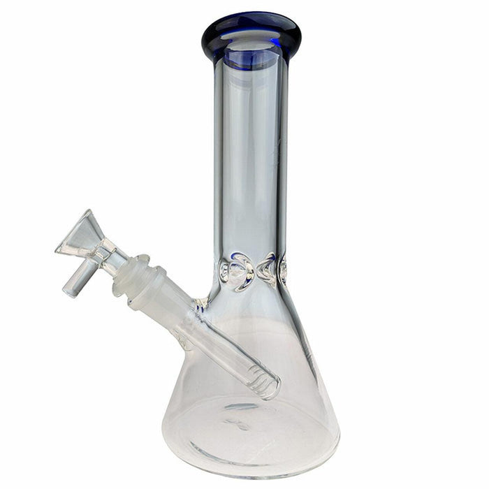 Durable Mini Beaker Glass: 8-Inch Clear, Color Accents, Smooth Hits, Low Maintenance, Thick Borosilicate Construction