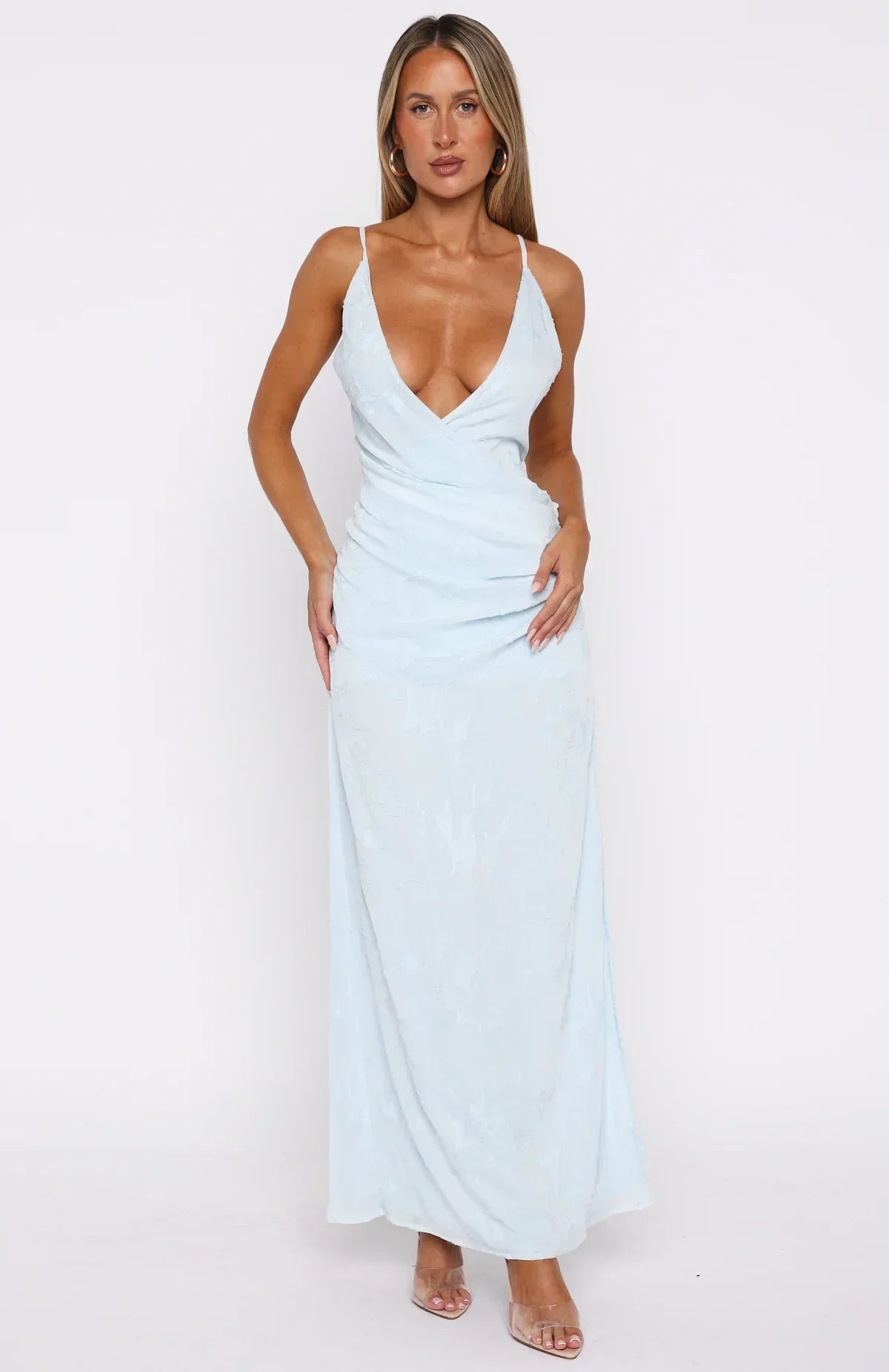 Soft But Sharp Maxi Dress Sky Blue