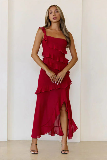 Out Late Look Great One Shoulder Maxi Dress