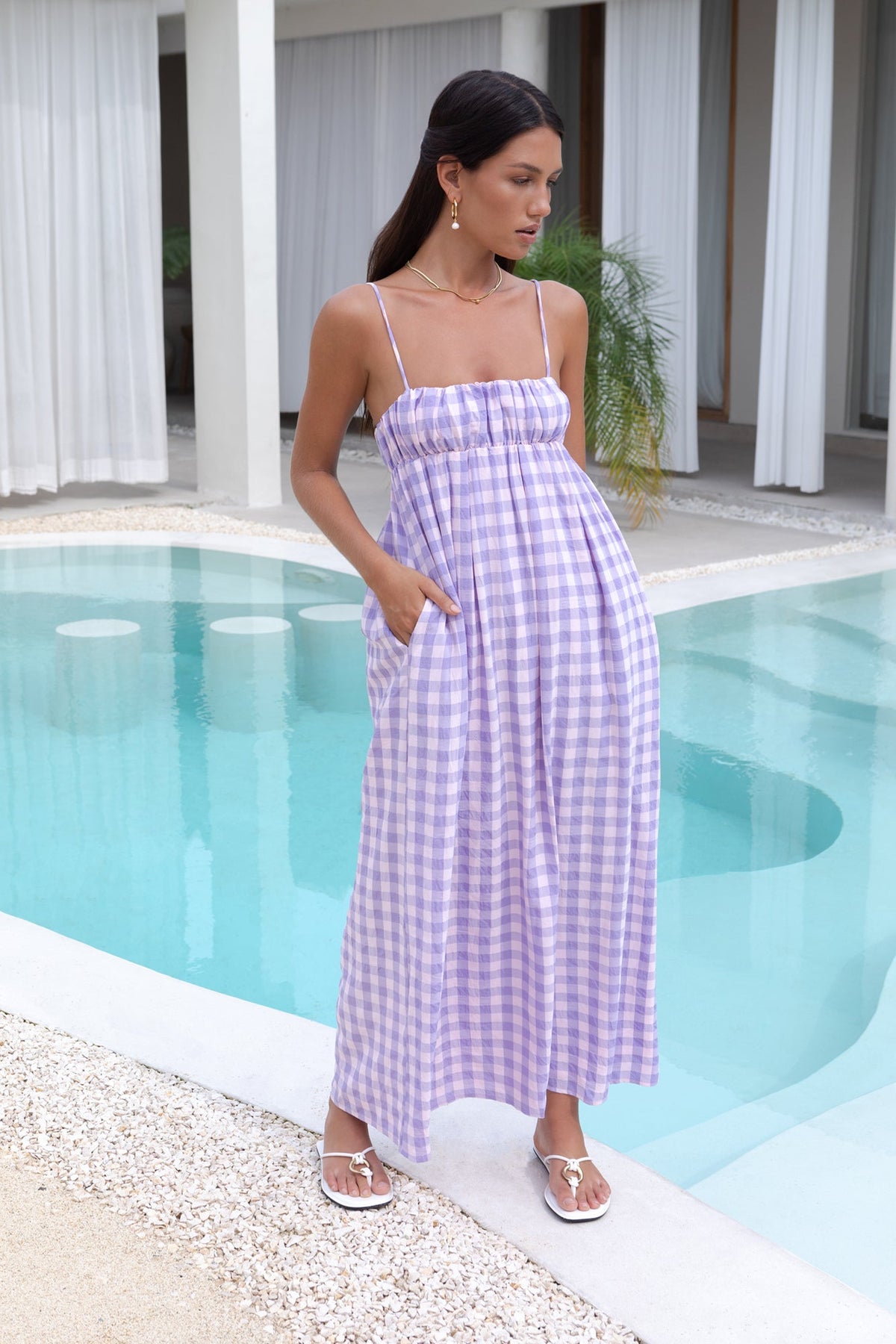 FORTUNATE ONE Peony Maxi Dress Purple
