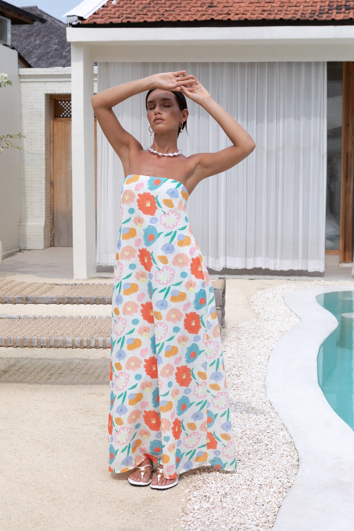 Elior Strapless Maxi Dress Print