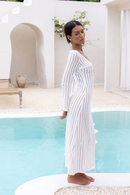 Leilani Knit Maxi Dress White