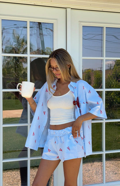 Alexea Lobster Print Pajama Shirt