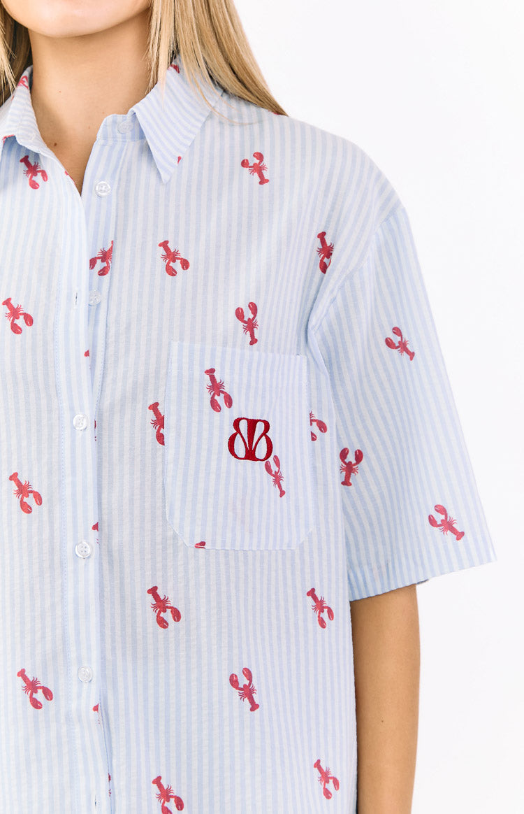 Alexea Lobster Print Pajama Shirt