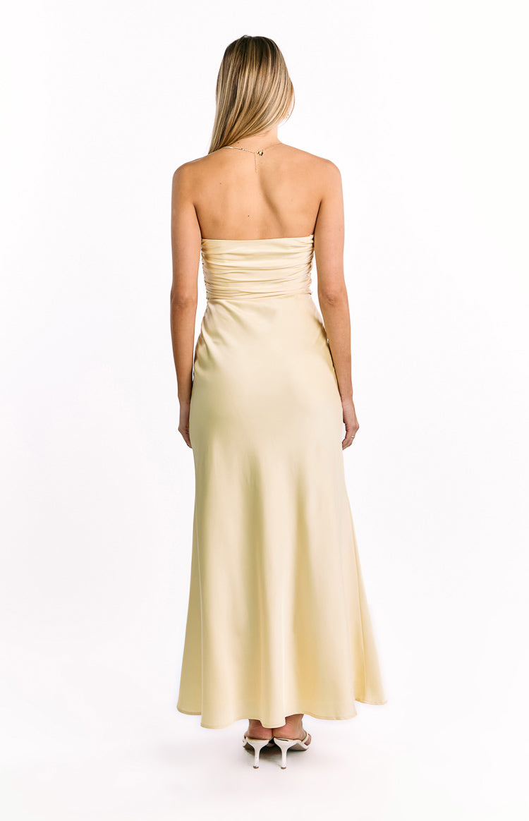 Alexia Yellow Strapless Maxi Dress