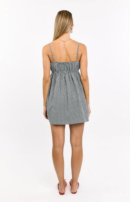 Avara Black Gingham Mini Dress