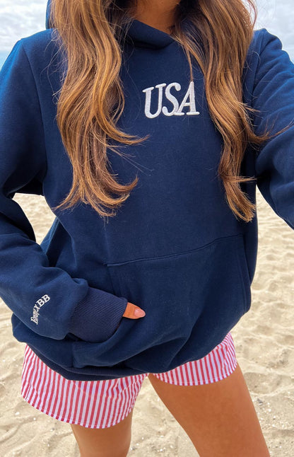 Beginning Navy USA Hoodie
