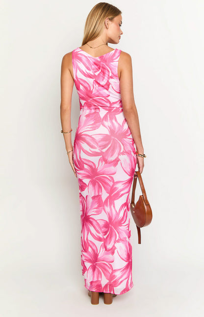 Blessings Pink Floral Maxi Dress