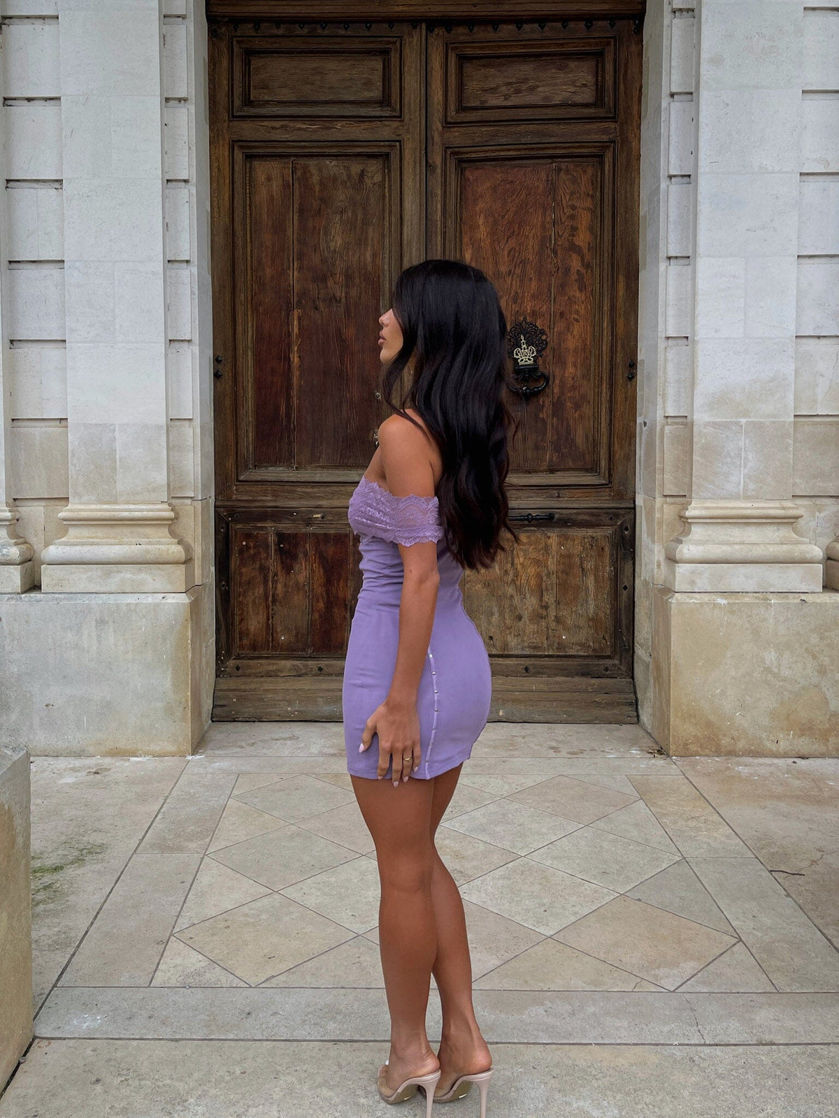 Henley Mini Dress Dusty Purple