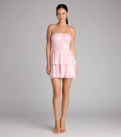 Twirl Queen Vibes Sequin Skater Dress