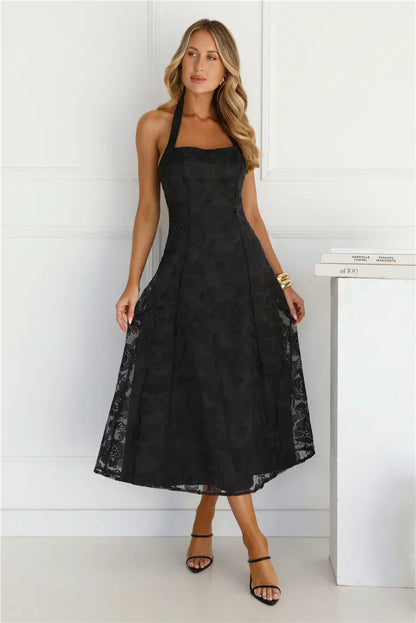 Disco Daze Halter Midi Dress