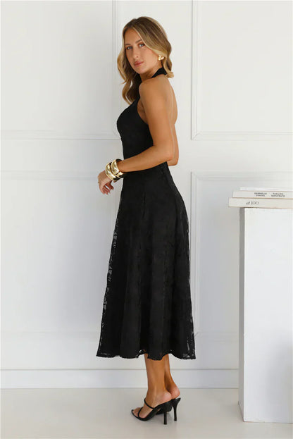 Disco Daze Halter Midi Dress