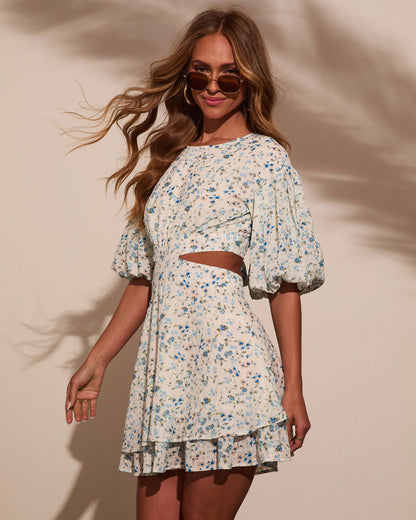 Like Wildflowers Floral Cut Out Mini Dress
