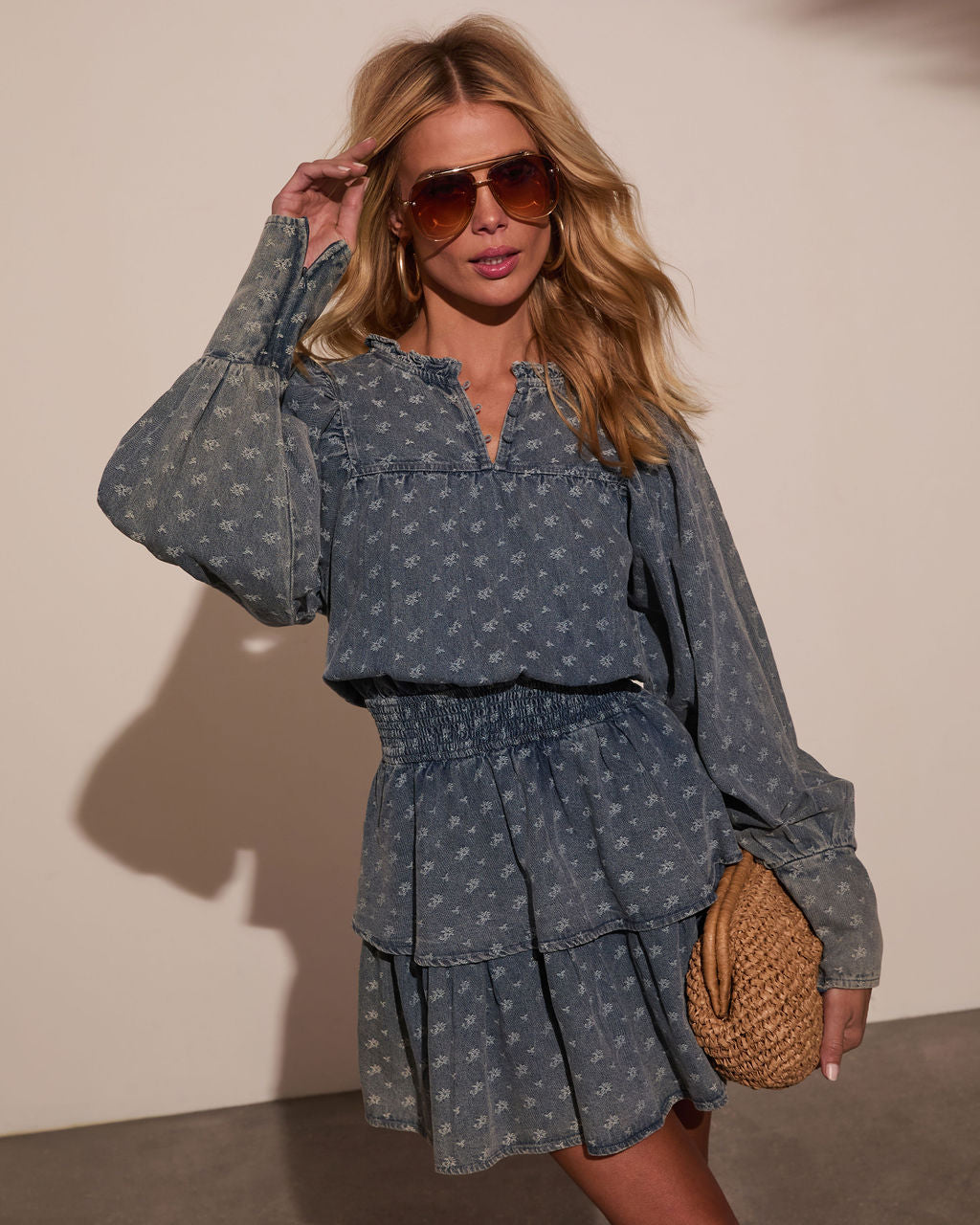 Luzie Tiered Denim Mini Dress