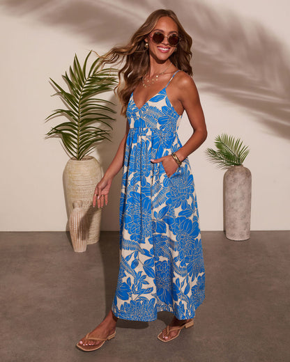 Cool Water Abstract Maxi Dress
