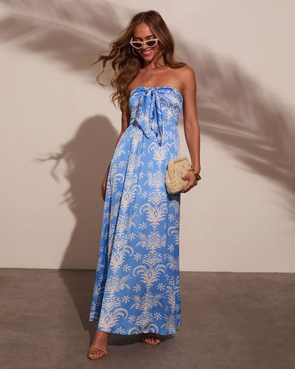 Tiffany Abstract Strapless Maxi Dress