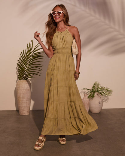 Good Timer  Halter A Line Maxi Dress