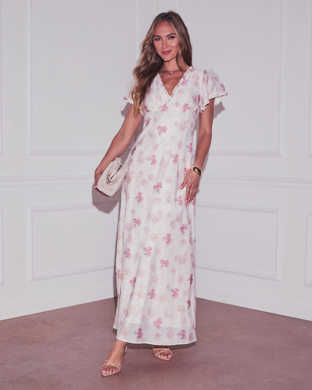 Lorrie Floral Jacquard Maxi Dress