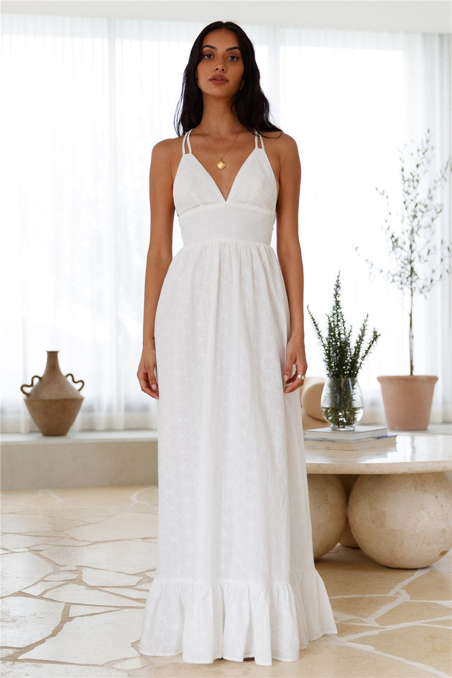 Crystal Clarity Maxi Dress White