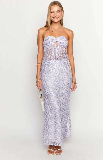 Faint Purple Lace Maxi Skirt