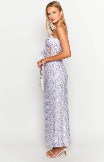 Faint Purple Lace Maxi Skirt