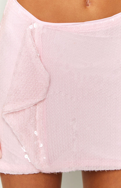 Fashion Melody Pink Sequin Mini Skirt