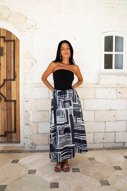 Selena Strapless Maxi Dress Black