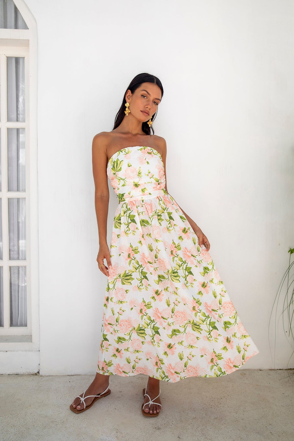 FORTUNATE ONE Bellissima Strapless Maxi Dress Pink