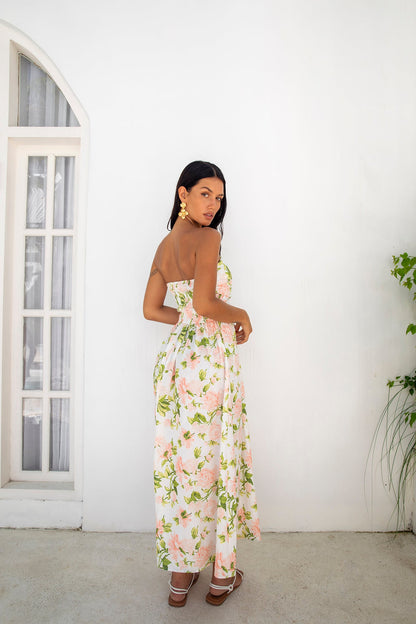 FORTUNATE ONE Bellissima Strapless Maxi Dress Pink