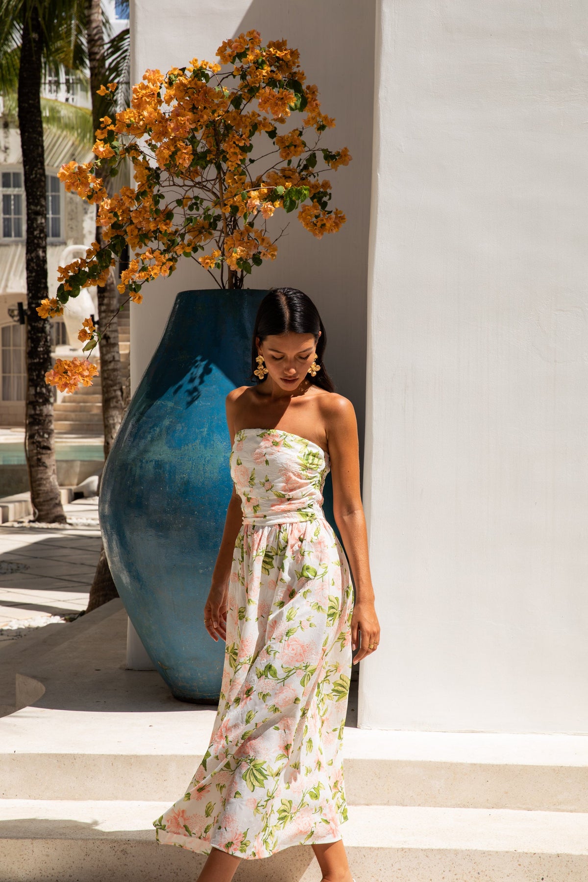 FORTUNATE ONE Bellissima Strapless Maxi Dress Pink