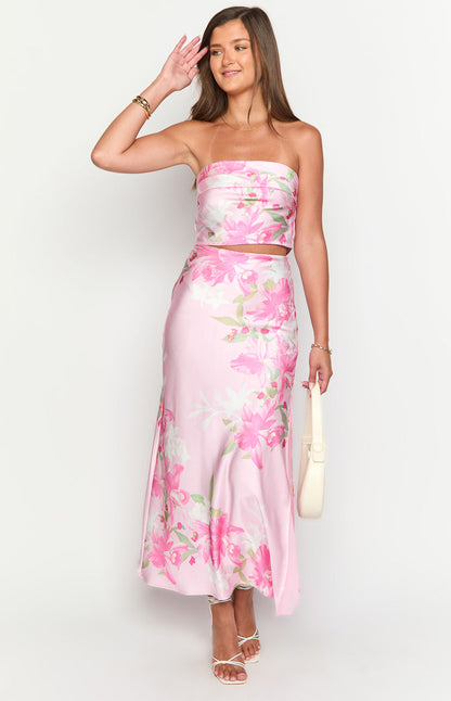 Genevieve Pink Floral Print Top
