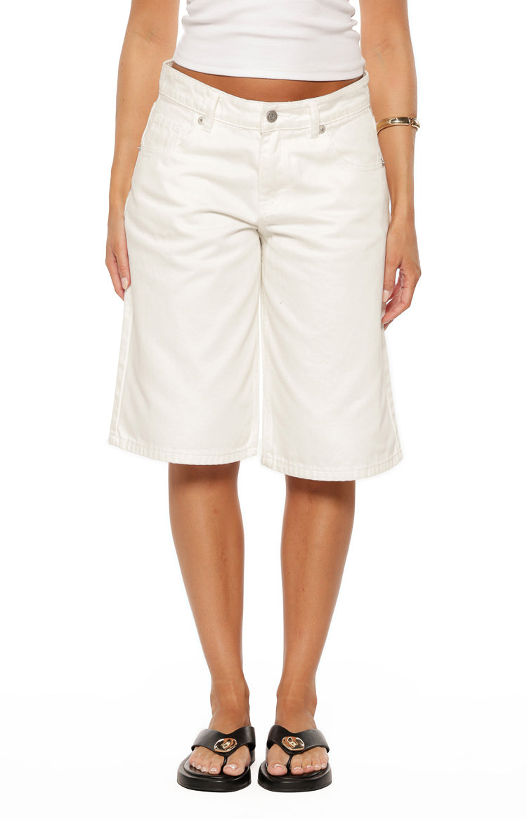 Greta White Denim Shorts