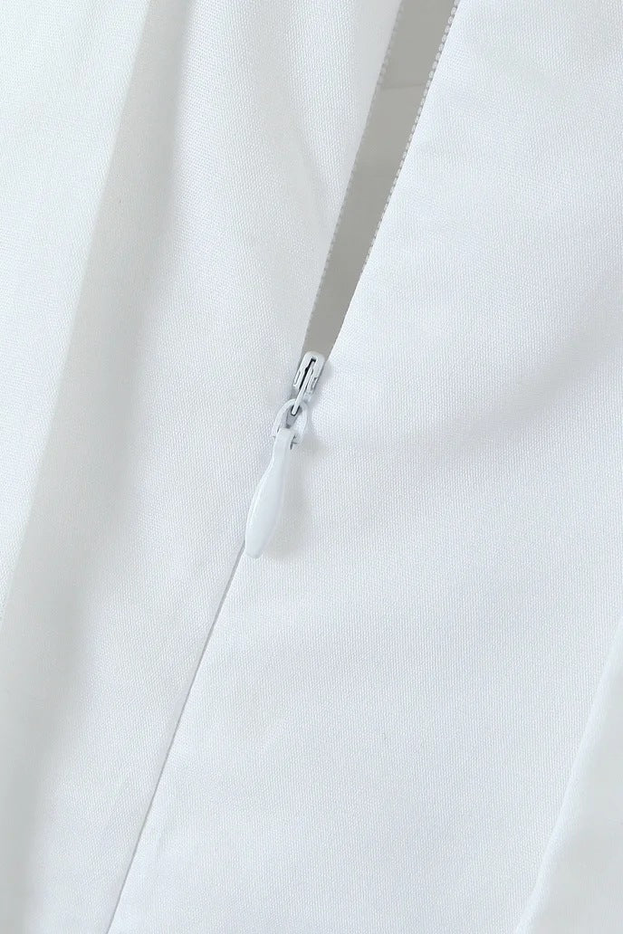 Halter White Tie Front Summer Dress