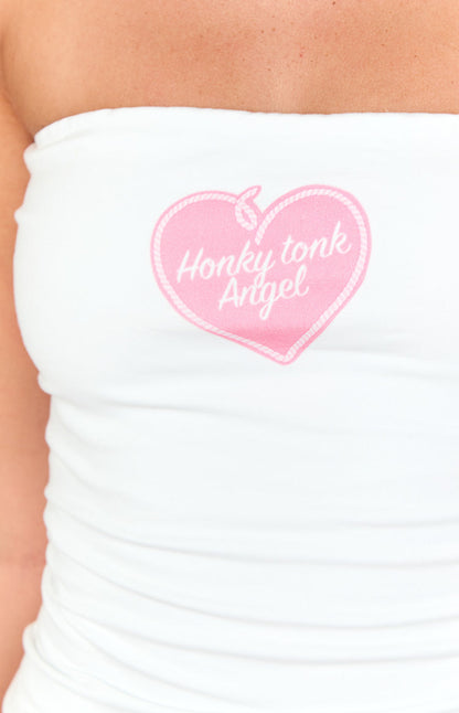 Honky Tonk White Tube Top
