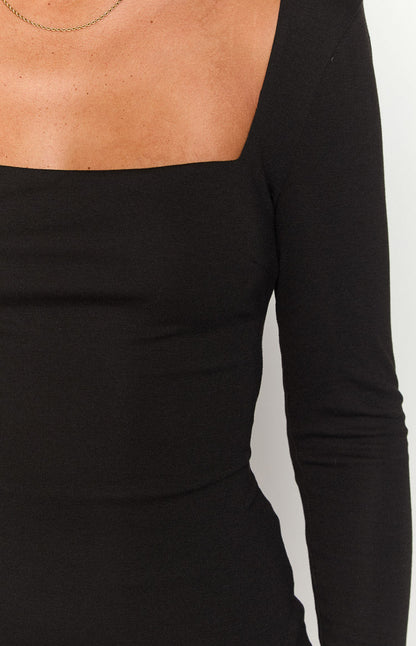 Kirby Black Long Sleeve Mini Dress