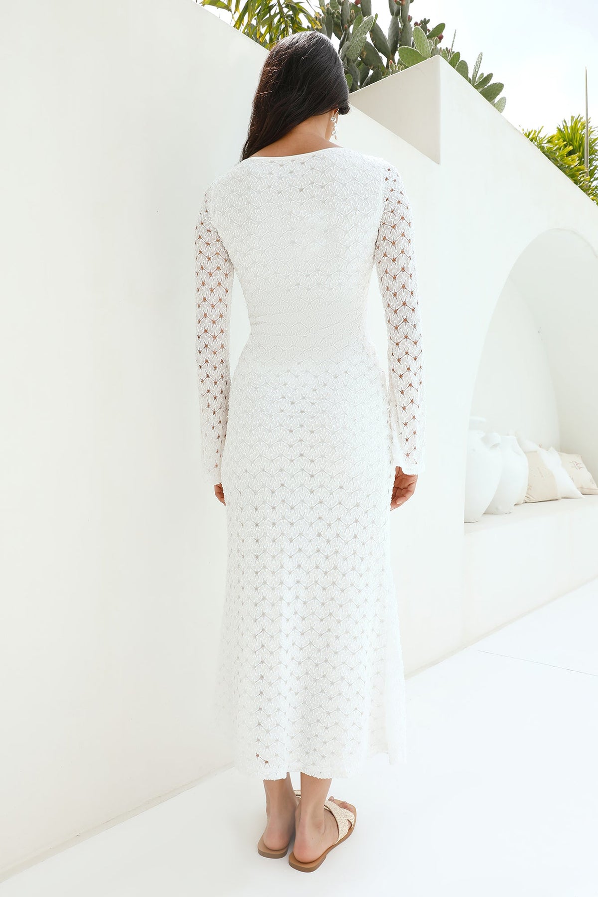 Ivory Moon Maxi Dress White