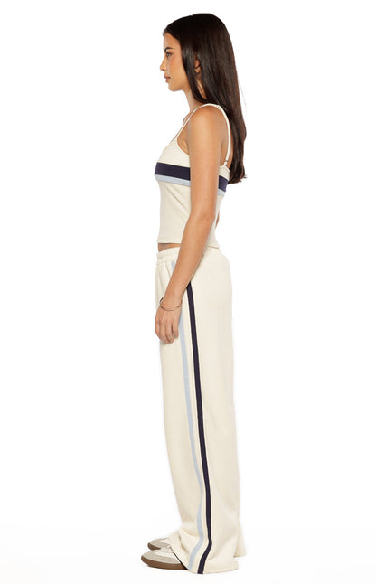 Leya White Contrast Stripe Singlet
