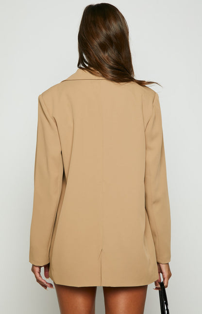 Logan Tan Oversized Blazer