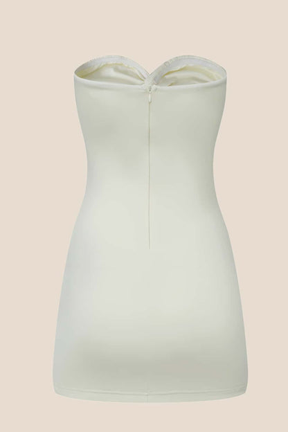 Light Yellow Keyholes Fitted Short Dress
