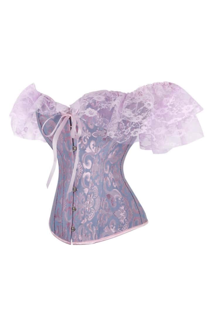 Lace Off the Shoulder Purple Corset
