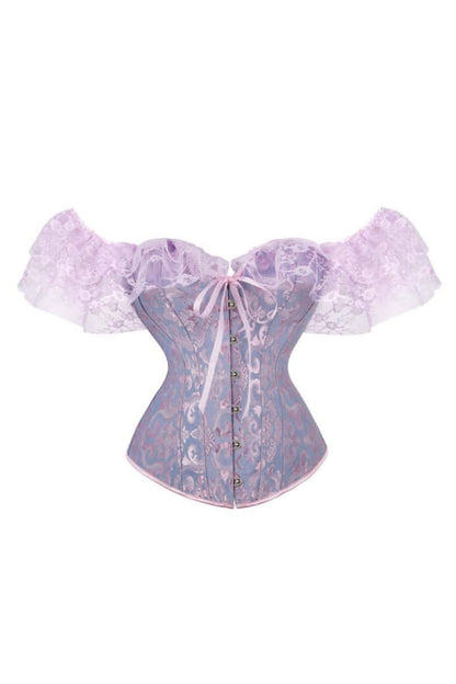 Lace Off the Shoulder Purple Corset