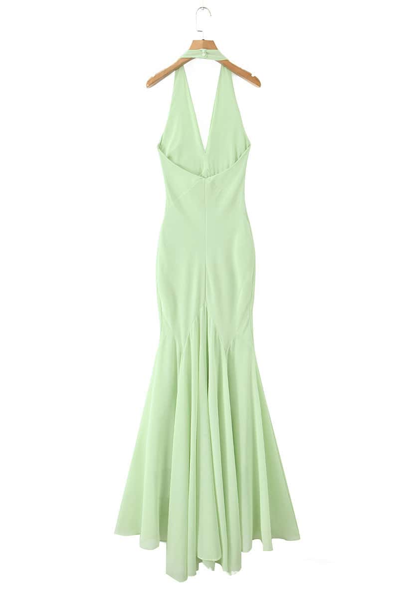Halter Mint Green Mermaid Dress