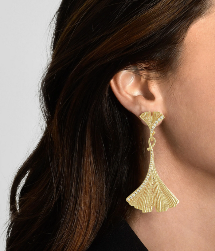 Anabel Aram-Ginkgo Large Drop Earrings