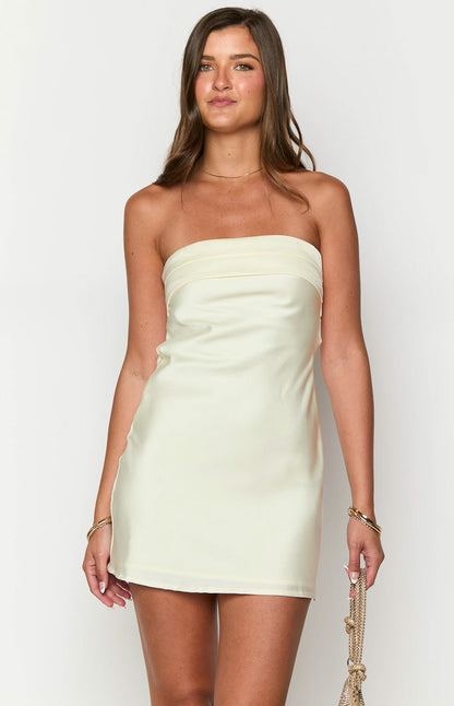 Annie Cream Strapless Mini Dress
