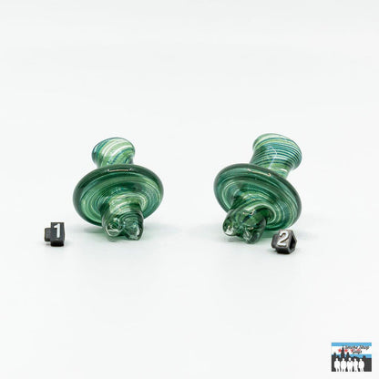 Augy Glass Fumed Spinner Caps - Handcrafted Dabbing Accessory: Handcrafted, Unique Fumed Glass Designs, Enhances Airflow, Vapor Production, Durable, Heat-Resistant, Compatible with a Variety of Banger Setups, Aesthetic Addition to Any Collection.