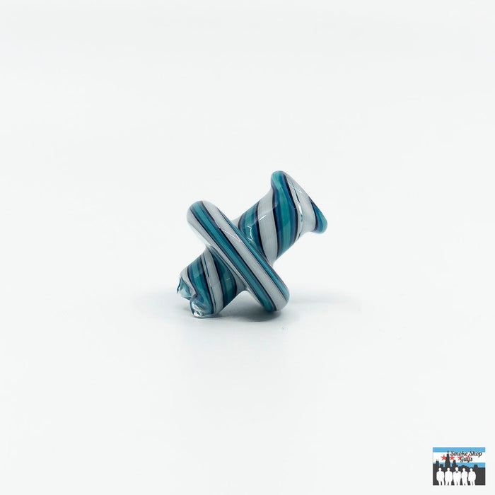 Heat-Resistant Fumed Glass Caps: Augy Glass Spinner Caps, Handcrafted, Unique Fumed Glass Designs, Enhances Airflow, Vapor Production, Durable, Heat-Resistant, Compatible with a Variety of Banger Setups, Aesthetic Addition to Any Collection.