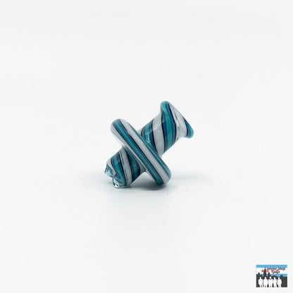 Heat-Resistant Fumed Glass Caps: Augy Glass Spinner Caps, Handcrafted, Unique Fumed Glass Designs, Enhances Airflow, Vapor Production, Durable, Heat-Resistant, Compatible with a Variety of Banger Setups, Aesthetic Addition to Any Collection.