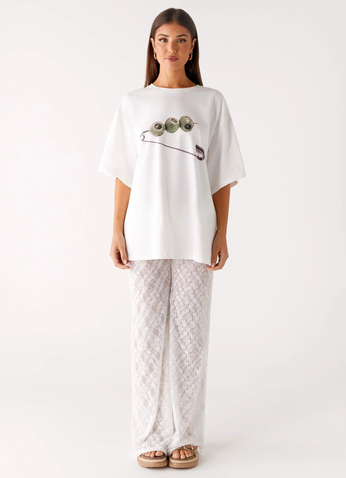 Matcha Lace Pants - White