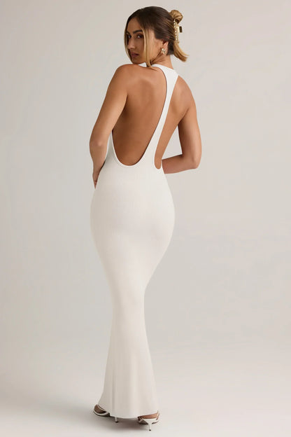 Modal Racerback Maxi Dress in White